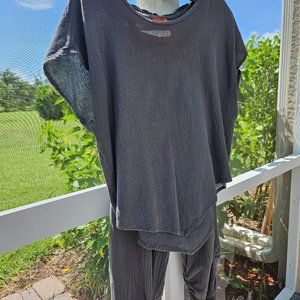 "Oh My Gauze" size 1 Graphite Essie Pants 100% cotton gauze